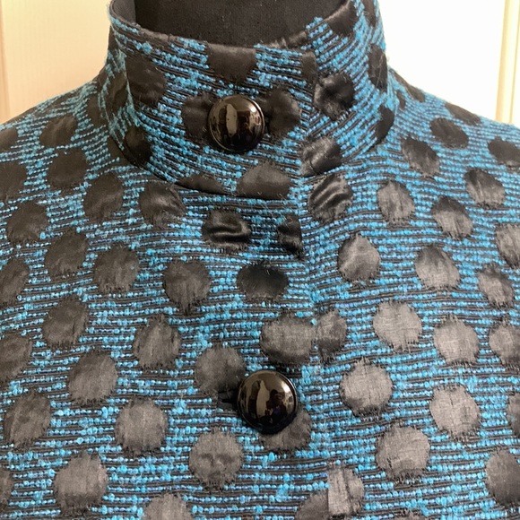 Carlisle Size 0 Black and Blue Jacket, Shell 58% Acetate, 32% Acrylic, 5% Nylon - Picture 3 of 10